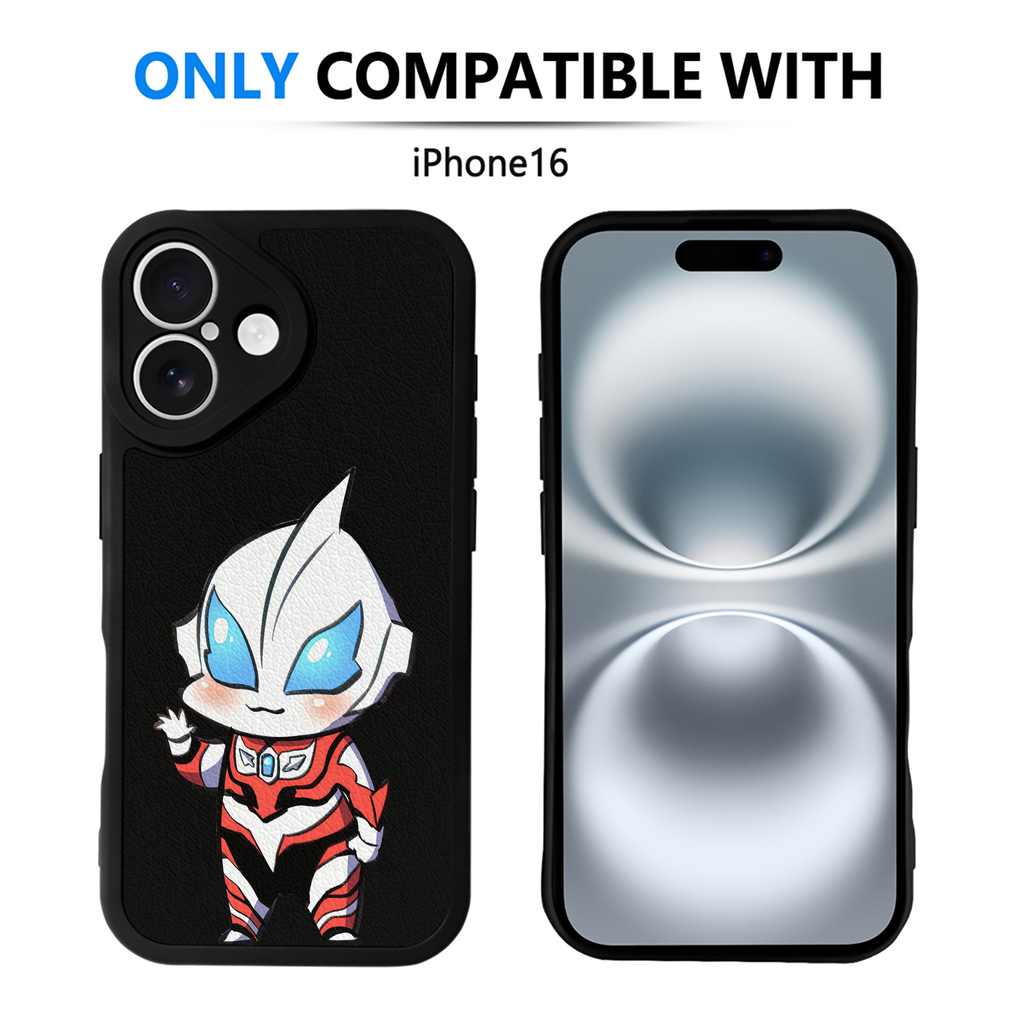 （画像用） ウルトラマン Ultraman 【iPhone 16シリーズ対応】シリコンスマホケース（レザー調） 材質：シリコン